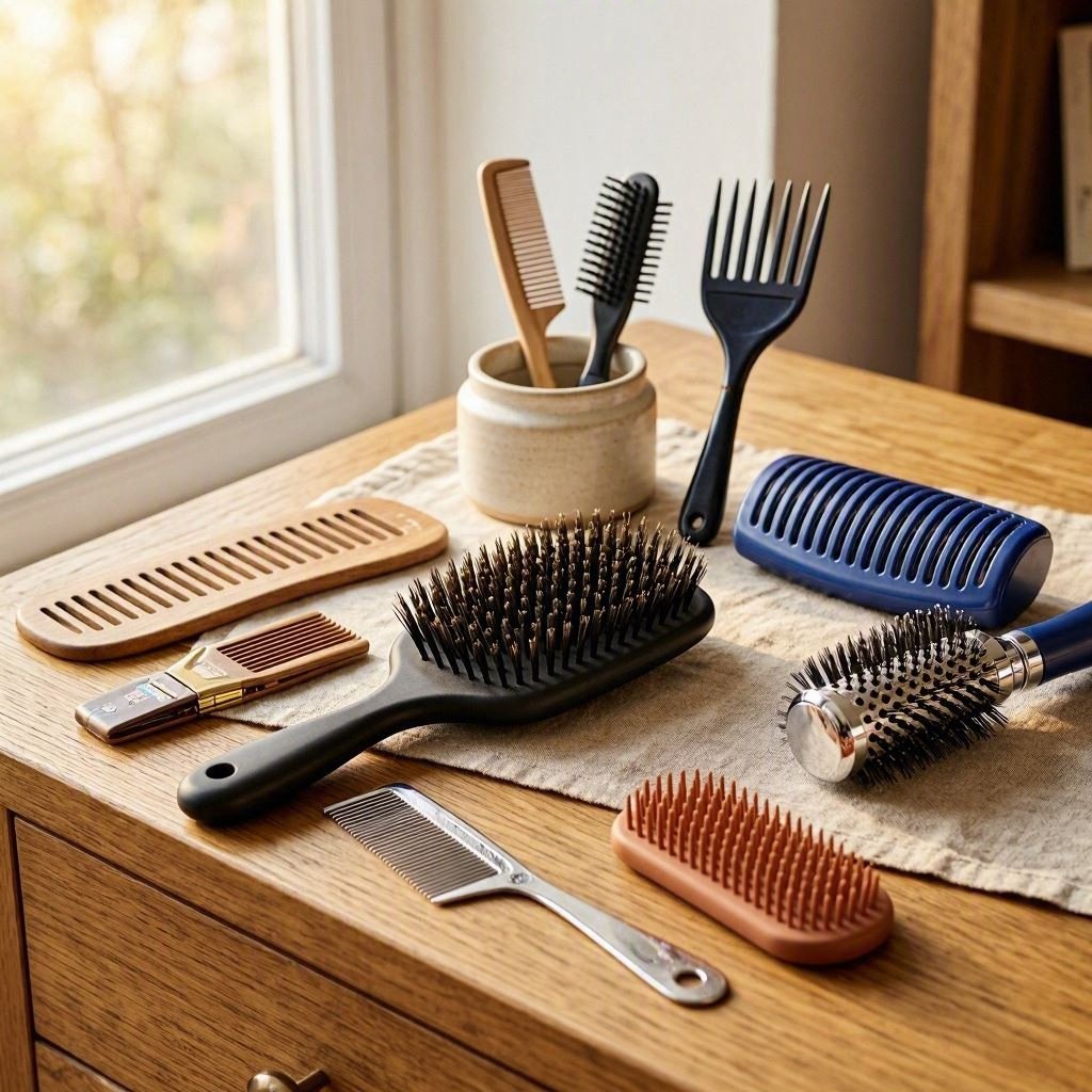 different types of hair brushes and combs