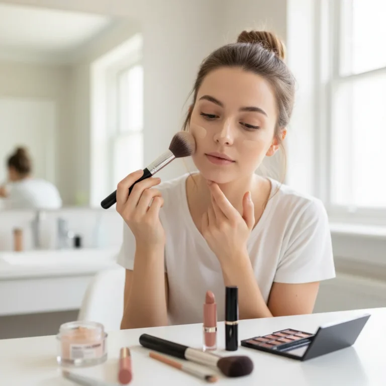 Beginner applying everyday makeup