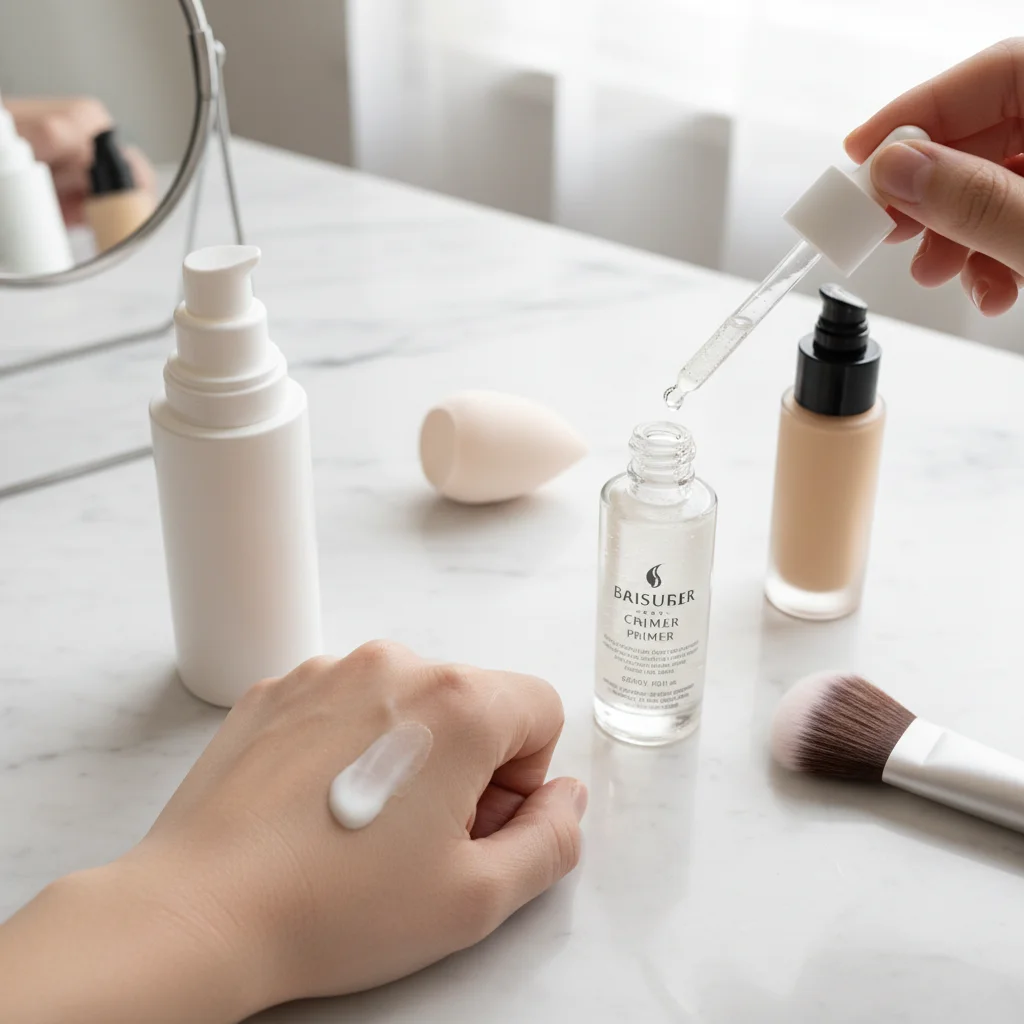 Skin prep and makeup primer before foundation